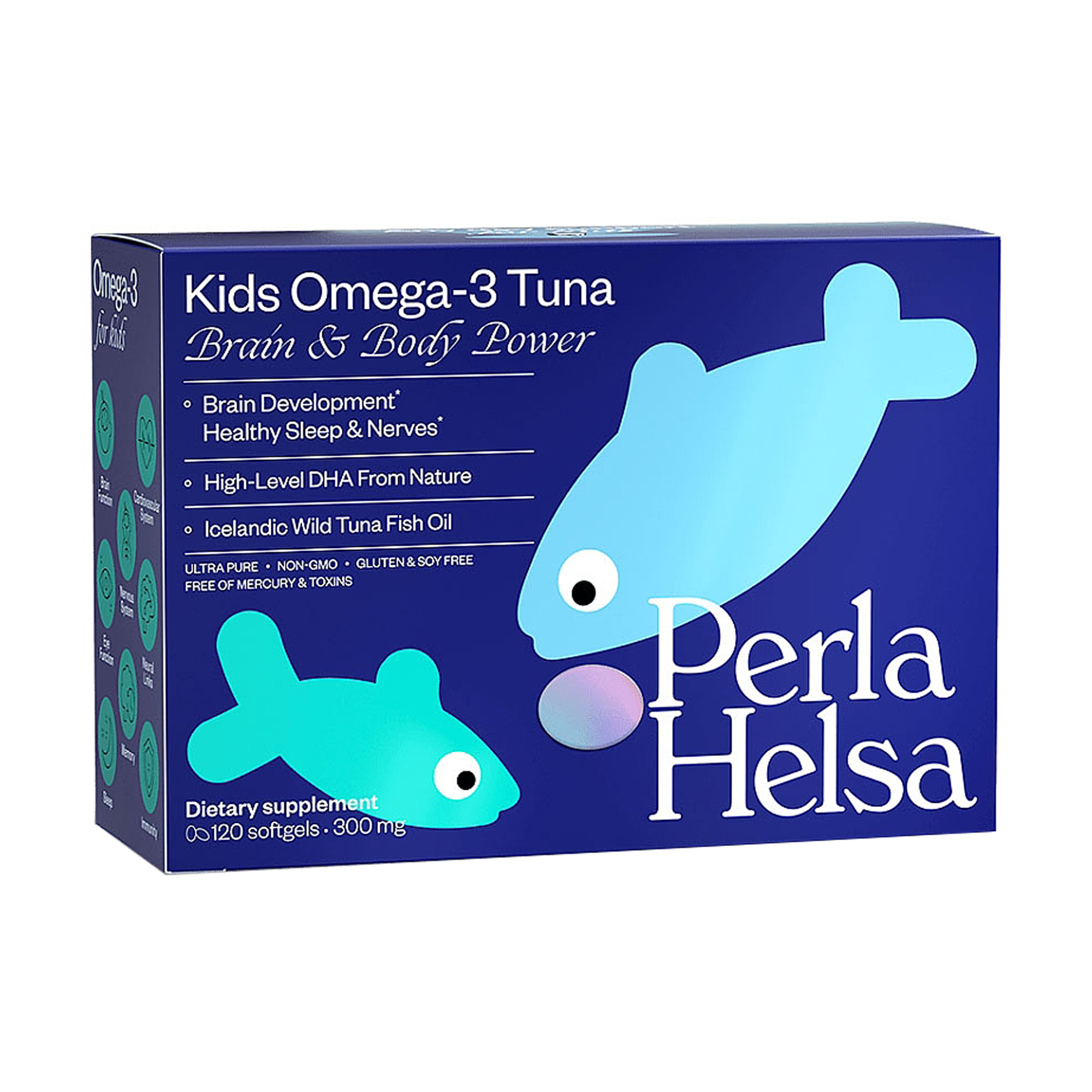 Омега-3 з тунця з DHA-формулою для дітей Perla Helsa Kids Omega-3 Tuna Brain &amp; Body 300 мг, 120 капсул