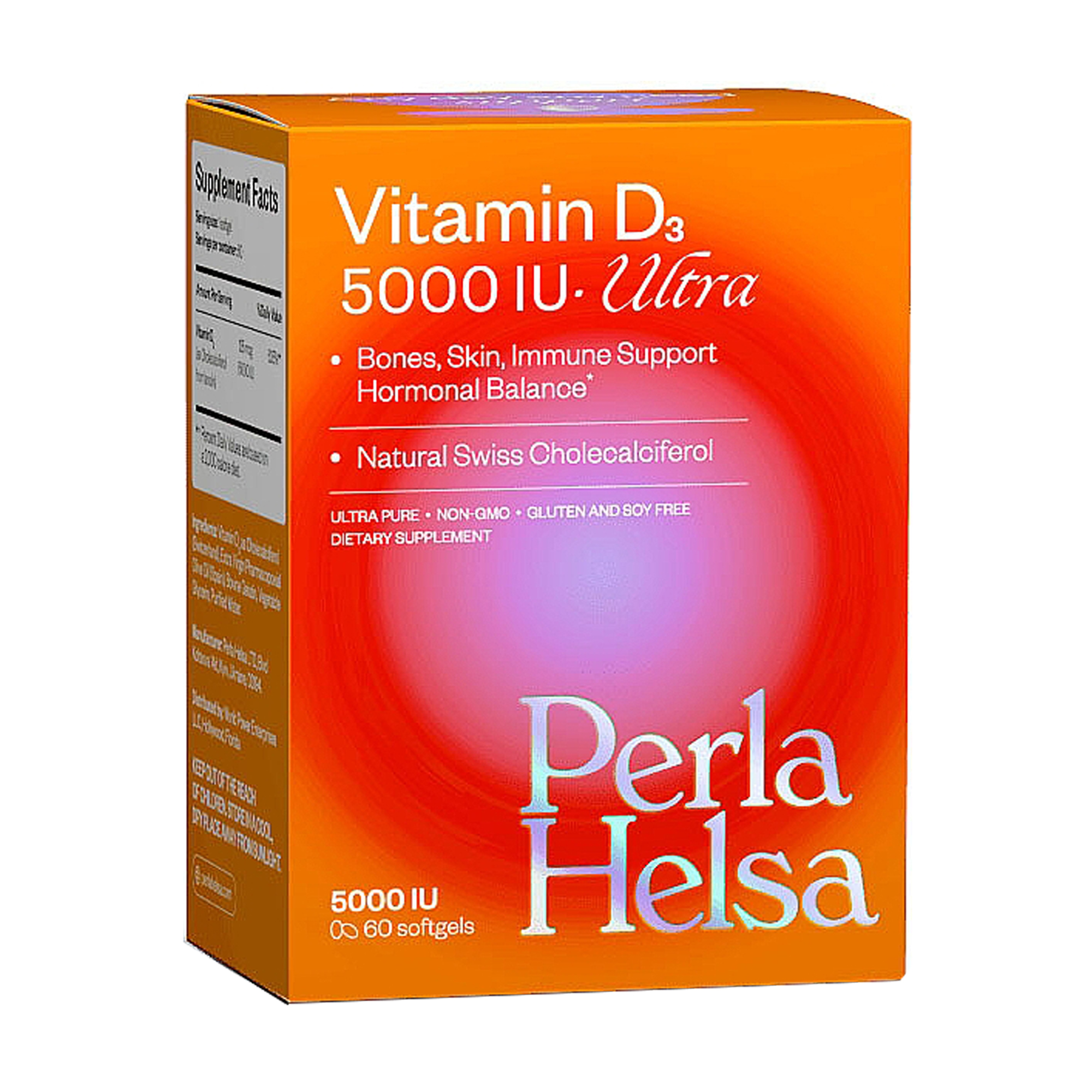Вітамін Д3 Perla Helsa Vitamin D3 Ultra 5000 МО, 60 капсул