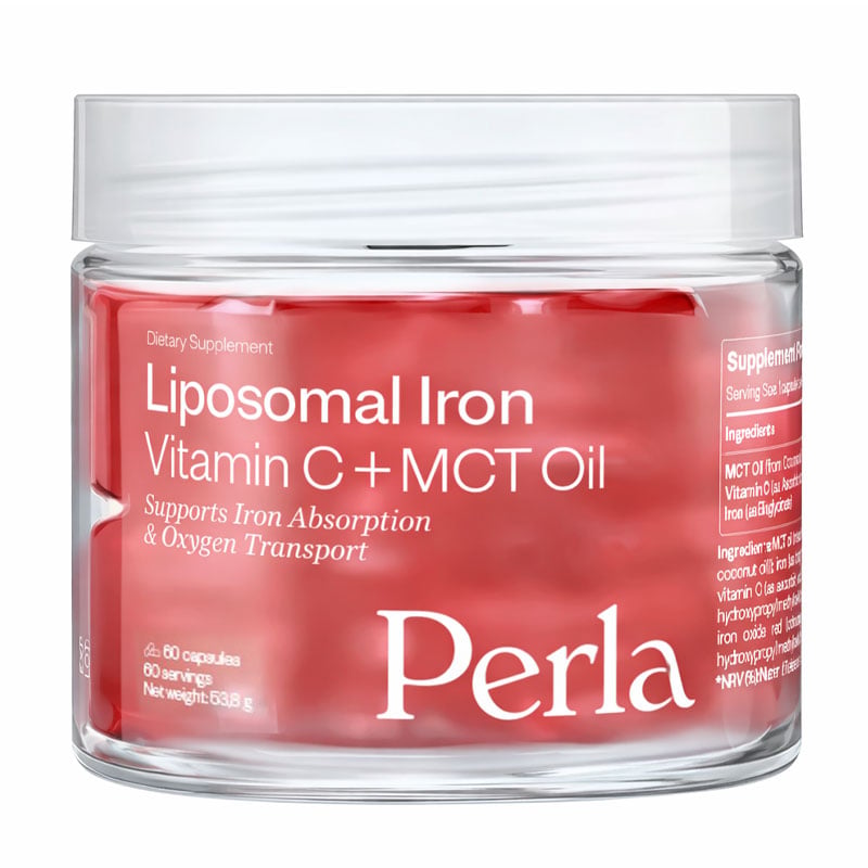 Залізо з вітаміном С та МСТ-олією Perla Helsa Liposomal Iron Vitamin C + MCT Oil, 20 мг, 60 капсул
